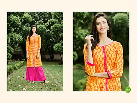 Rayon Cotton Printed Kurti With Palazzo