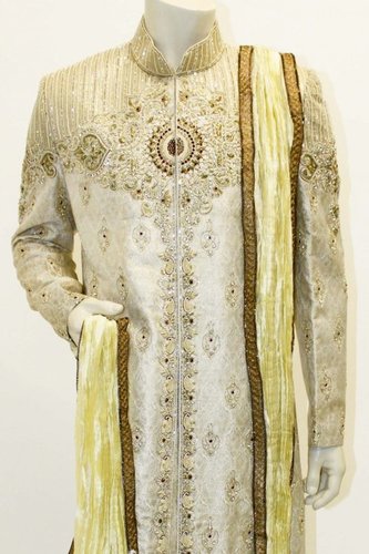 Elegant cream and gold sherwani
