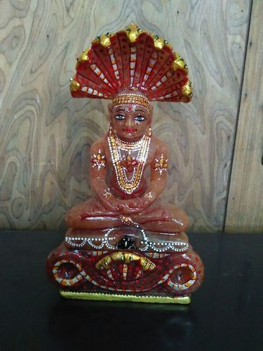 Red Jade Stone Jain Parshwnath Red Jade Stone Jain Parshwnath