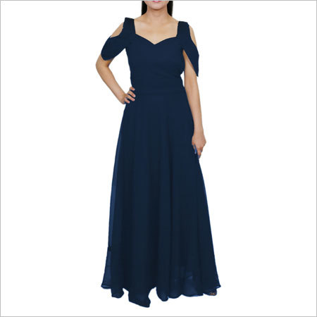 Ladies Cold Sleeve Plain Gown