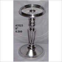 Aluminium Candle Stand - Handmade Antique Imitation Design, Silver Finish For Elegant Home Decoration And Gifting