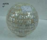 Off White And Silver Bone Ball