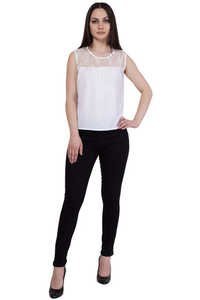 Fancy Ladies Tops - Nylon Lace & Polyester Georgette, Sizes Xs To Xl | Sleeveless Design, Bust Size 914.4mm, Hip Size 1016mm, Waist Size 35