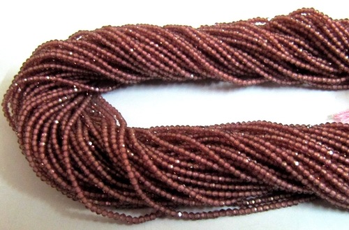 Brown Garnet Rondelle Faceted Beads,