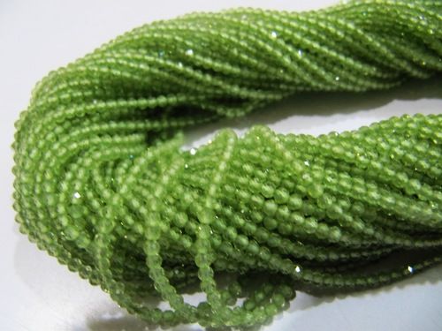 Green Peridot Faceted Beads