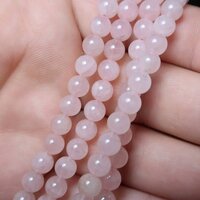 Rose Quartz Beads - 6mm-12mm Round, Smooth Polished Pink Natural Stone | Handcrafted For Casual Party Everyday Wear
