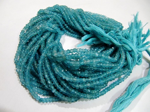 Apatite Rondelle faceted Beads
