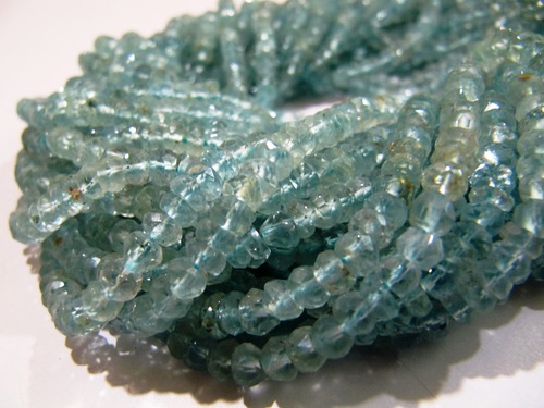 Aquamarine Rondelle Faceted Beads