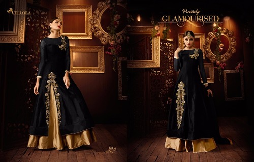 TAPETA SILK FABRICS WORK SUITS WITH NAZMIN CHIFFON DUPATTA VELLORA