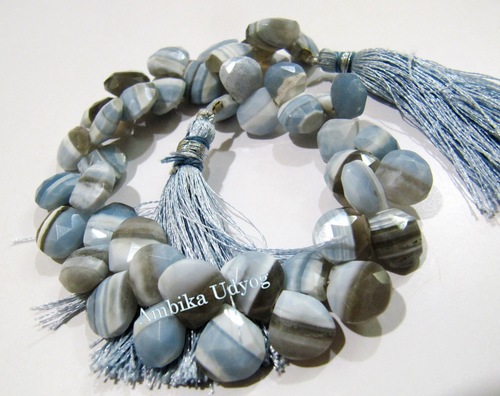 Bio Blue Opal Heart Shape Beads