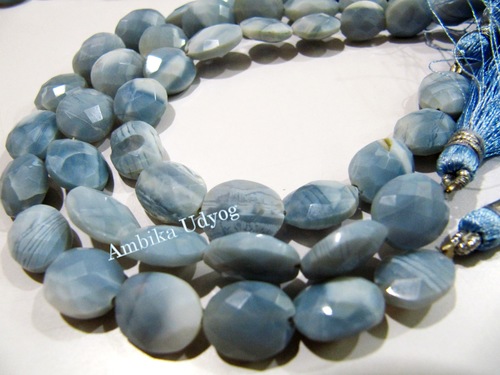 Stone Blue Opal Oval Faceted Beads