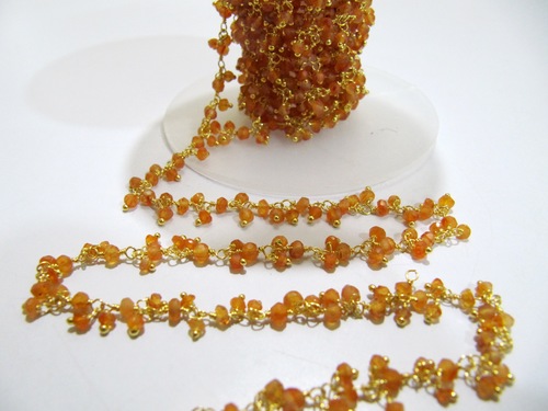 Orange Brown Diamond Beads