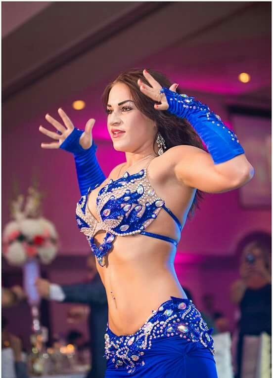 Belly Dance Blue Choli Belt Costume