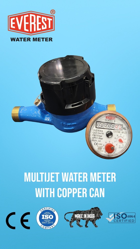 Everest Multi Jet Water Meter Class B Dn15 Copper Can