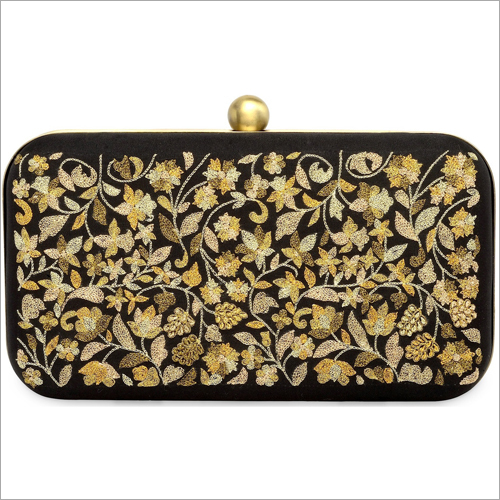 Thread Embroidered Clutch Bag