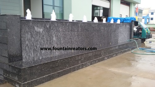Outdoor Waterfall With Geyser Jet Fountains