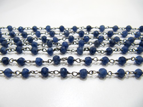 Natural Lapis Lazuli Rondelle 3-4mm Faceted Beads Rosary chain sold per feet