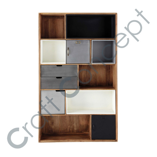 Mango Wood Wall Shelves - Large Decorative Space, Antique Metal Pipe Design | Eco-Friendly Outdoor Furniture, No Assembly Required