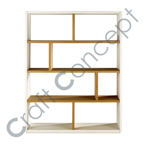 White Oak Shelf - Large Wooden Space, Eco-Friendly Material, Modern Design with Decorative Metal Pipe Structure
