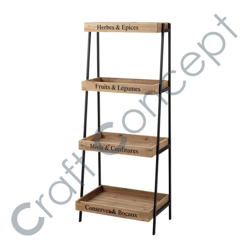 Black Iron & Wooden Shelf No Assembly Required