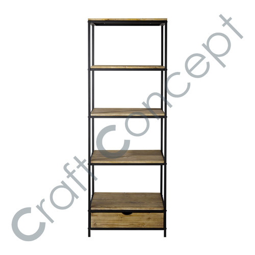 Solid Fir & Iron Hard Shelf No Assembly Required