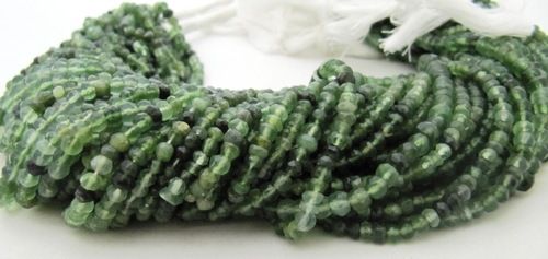 Natural Serpentine Rondelle Faceted 3 to 4mm beads Strand 13 inches long