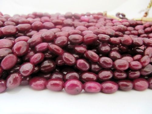 AAA Quality Ruby Oval Smooth Beads