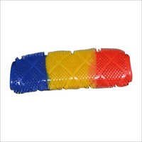 Plastic Bike Handle Grip - Pvc & Rubber, Blue-yellow-red Color Combination With Thick Wall Design And Flexible Fit