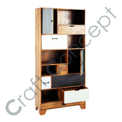 Black & White Color Wooden Shelves No Assembly Required