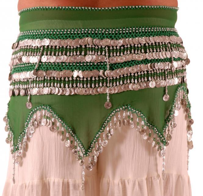 Belly Dance Hip Scarf Orange Colour