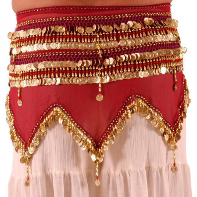 Belly Dance Hip Scarf Orange Colour