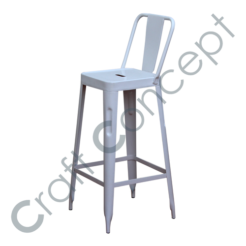 Painted White Metal Bar Chair