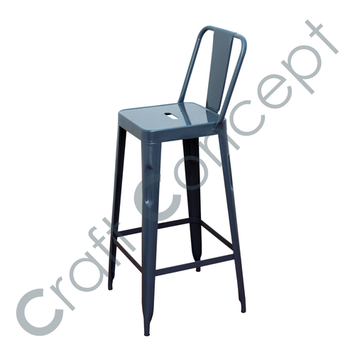 Painted Gray Metal Bar Chair