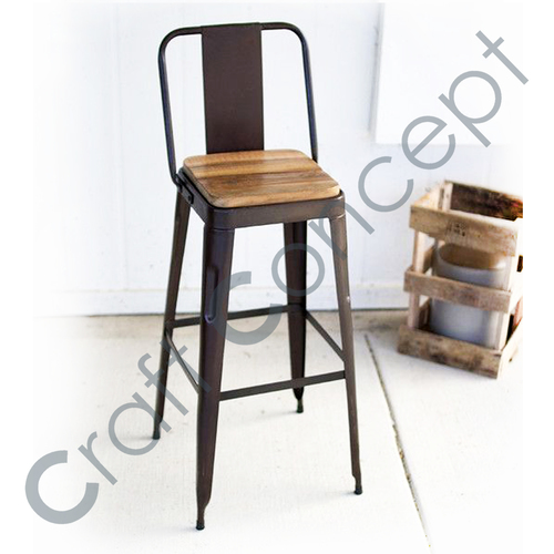 Dark Brown Metal Bar Chair No Assembly Required