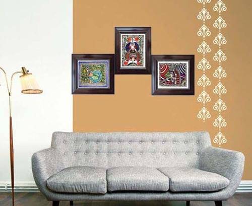 Mithila Fisher Woman Painting Medium: Acrylic