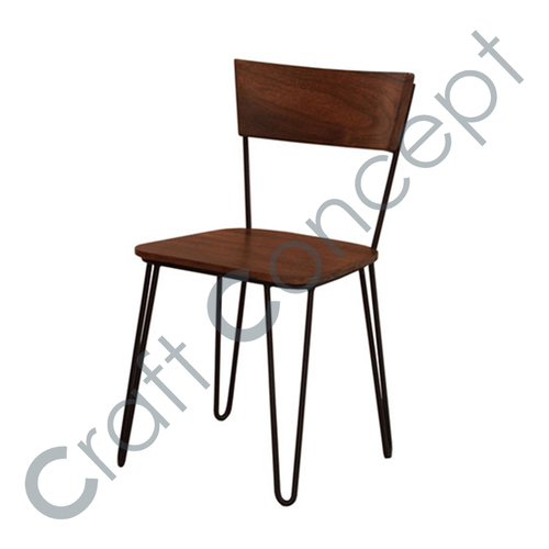 Industrial Chair - Iron & Wood, Eco-Friendly Design, No Assembly Required, Urban Aesthetic for Home & Bar