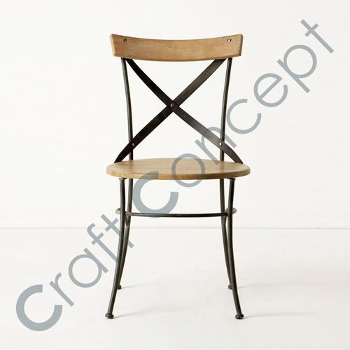 Cross Metal & Wooden Chair No Assembly Required