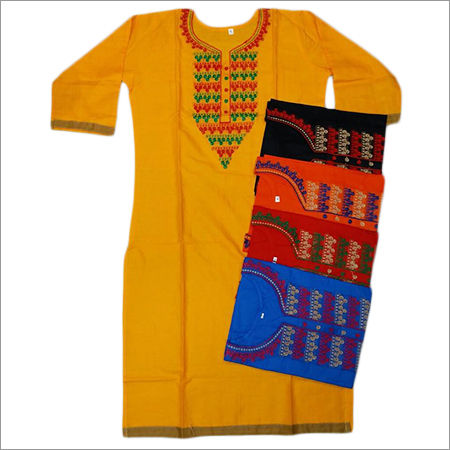 Yellow Embroidery Kurtis