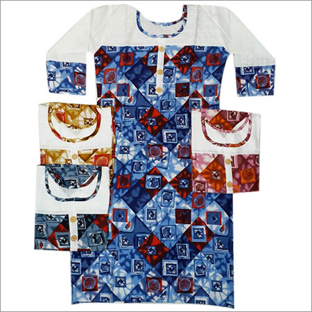 Round Neck Kurtis Decoration Material: Paint