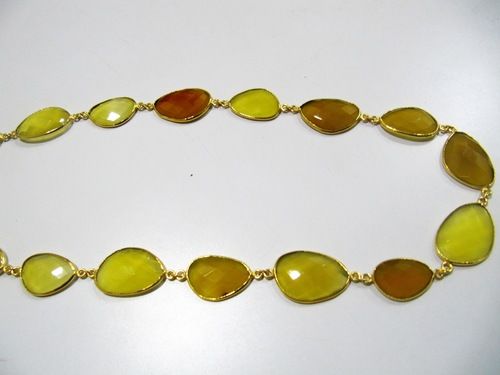 Yellow Chalcedony Bezel Connector