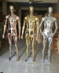 Male Chrome Mannequins - Chrome Plastic, 6ft High, High Gloss Finish | Unbreakable, Stylish, Easy Maintenance, Durable, Attractive Display