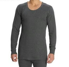 Grey & Black Mens Thermal Wear Fabric