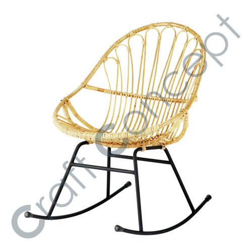 Rocking Arm Chair In Rattan No Assembly Required