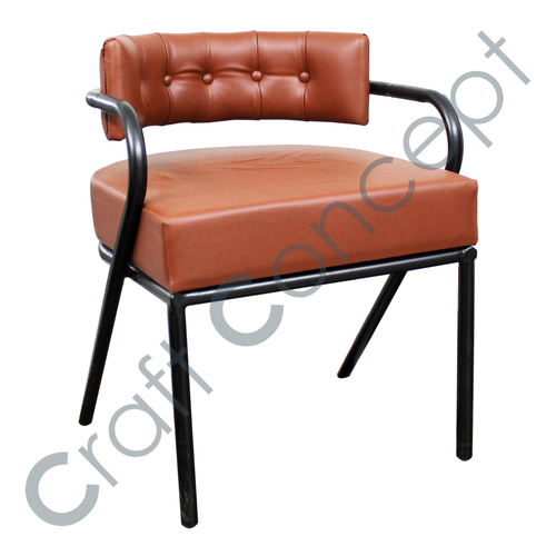 Beaubourg Lounge Armchair - Leather with Iron Base, Eco-Friendly, Vintage Style, Contemporary Elegance
