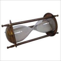 Metal Sand Timer - Brass, 6 Inches | Nautical Style, Antique Decorative Accent, Smooth Metallic Finish