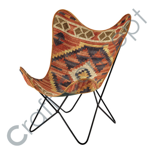 Multicolor Kilim Arm Chair No Assembly Required