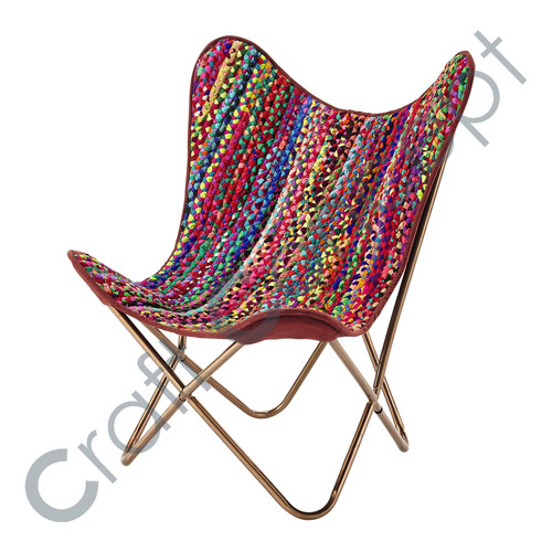 Leatherette Multicolor Recycled Cotton Arm Chair