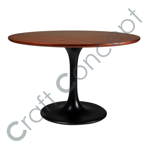 Eco-Friendly Black Pole With Wooden Top Coffee Table