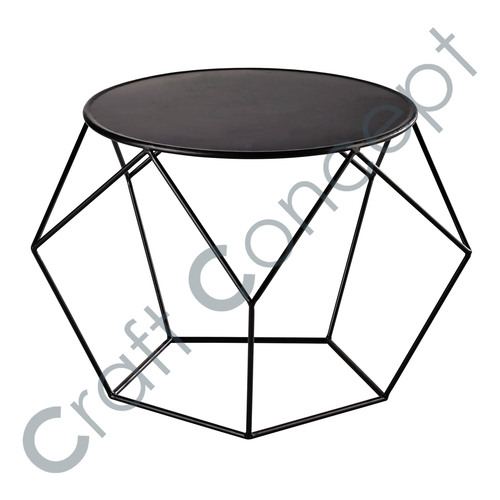 Round Prism Metal Coffee Table No Assembly Required