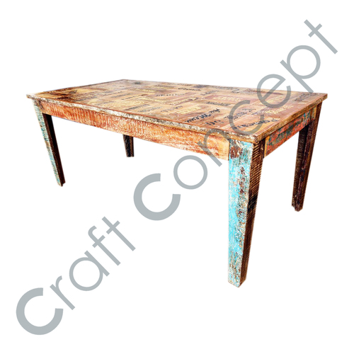 Reclaim Wood Dining Table - Solid Wood & Metal , Contemporary Design, Eco-Friendly Finish, Indoor Use